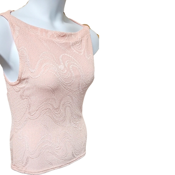 WRAPPER Women's New Pretty Pink Swirl Design Sleeveless Tank Top Size L - Picture 3 of 13